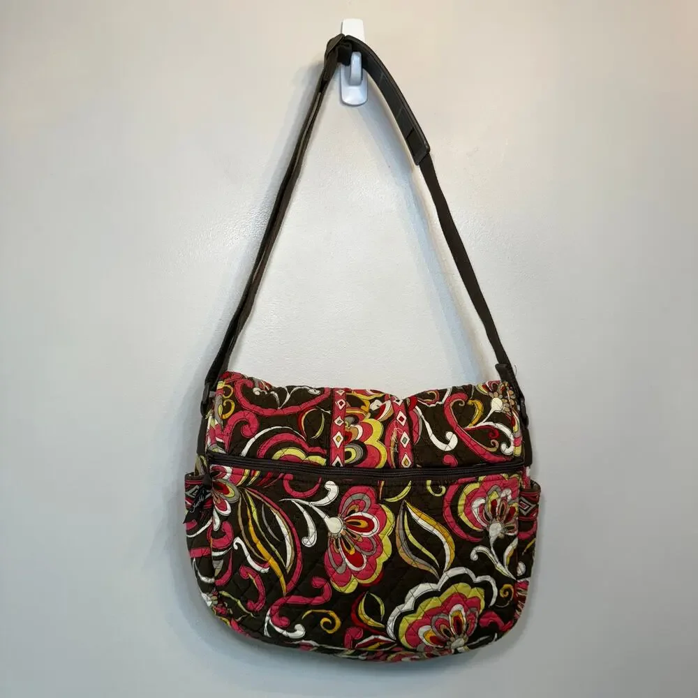 Vera Bradley Puccini Print Floral Laptop Crossbody Messenger Bag